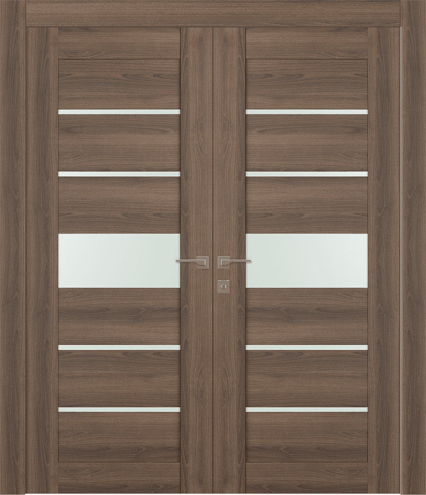 AVON 07-06 VETRO PECAN NUTWOOD DOUBLE DOORS BELLDINNI MODERN INTERIOR DOOR - 1