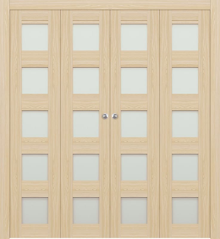 AVON 07-07 VETRO LOIRE ASH DOUBLE BI-FOLD DOORS BELLDINNI MODERN INTERIOR DOOR - 1