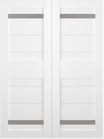 IMMA VETRO BIANCO NOBLE DOUBLE BARN BELLDINNI MODERN INTERIOR DOOR - 2