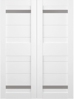 IMMA VETRO BIANCO NOBLE DOUBLE BARN BELLDINNI MODERN INTERIOR DOOR - 2