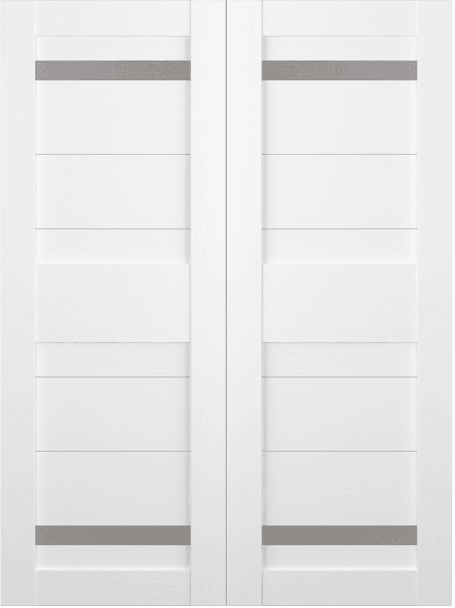 IMMA VETRO BIANCO NOBLE DOUBLE BARN BELLDINNI MODERN INTERIOR DOOR - 2