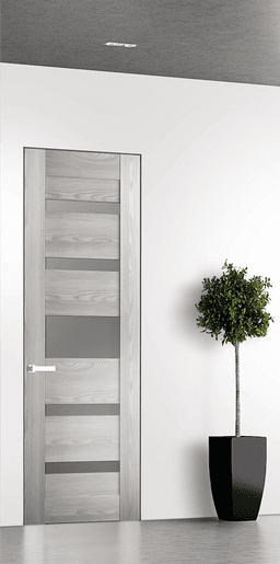 AVON 07-05 VETRO RIBEIRA ASH DOUBLE INVISIBLE METAL FRAME BELLDINNI MODERN INTERIOR DOOR - 1