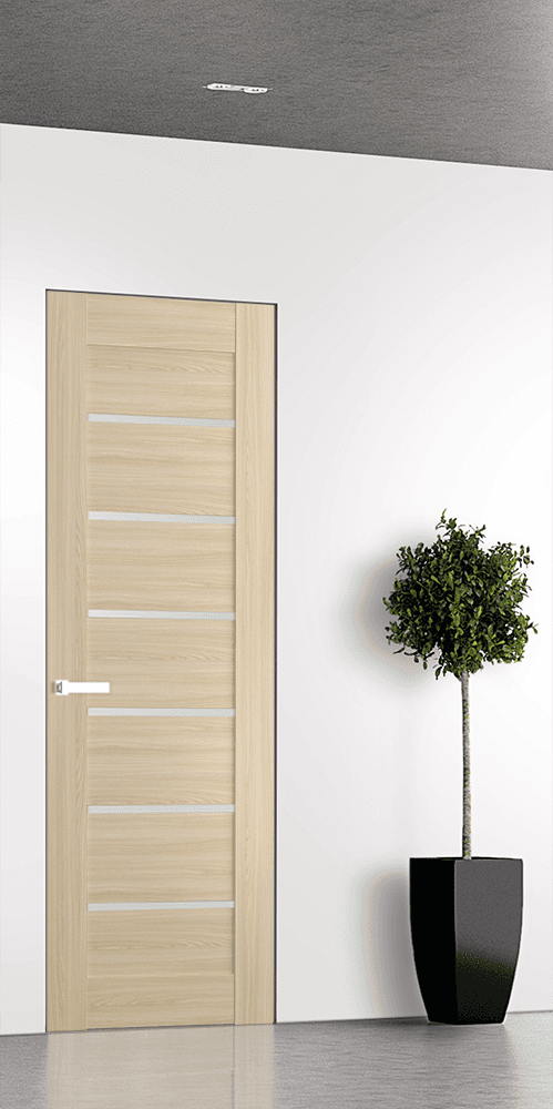 AVON 07-02 VETRO LOIRE ASH DOUBLE INVISIBLE METAL FRAME BELLDINNI MODERN INTERIOR DOOR - 1