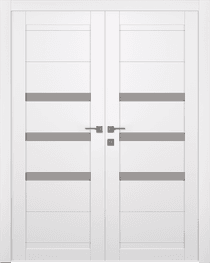 DORA VETRO SNOW WHITE DOUBLE BELLDINNI MODERN INTERIOR DOOR - 1