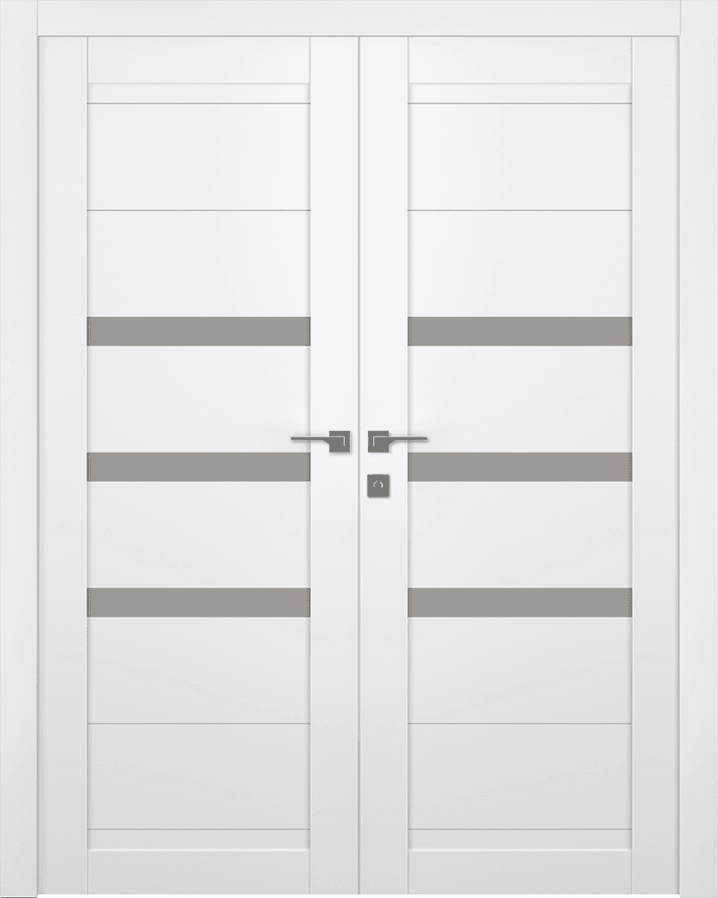 DORA VETRO SNOW WHITE DOUBLE BELLDINNI MODERN INTERIOR DOOR - 1