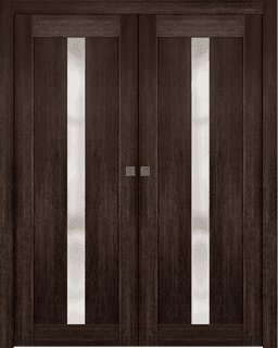 AVON 101 VETRO VERALINGA OAK DOUBLE POCKET BELLDINNI MODERN INTERIOR DOOR - 1