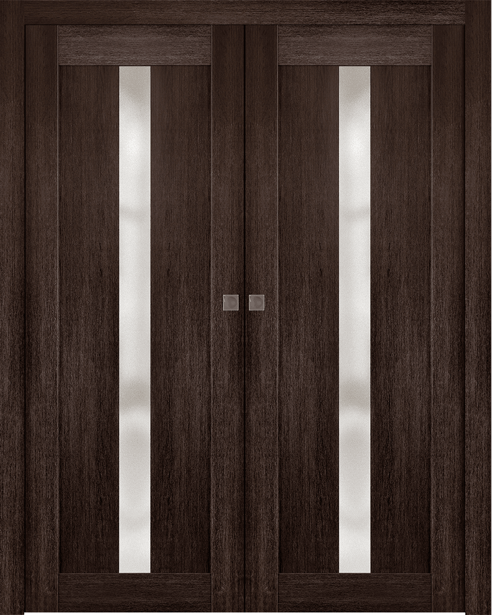 AVON 101 VETRO VERALINGA OAK DOUBLE POCKET BELLDINNI MODERN INTERIOR DOOR