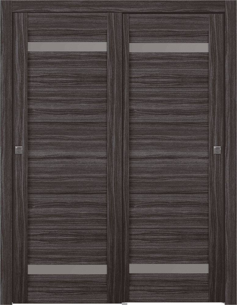 PERLA VETRO GRAY OAK BYPASS BELLDINNI MODERN INTERIOR DOOR - 1