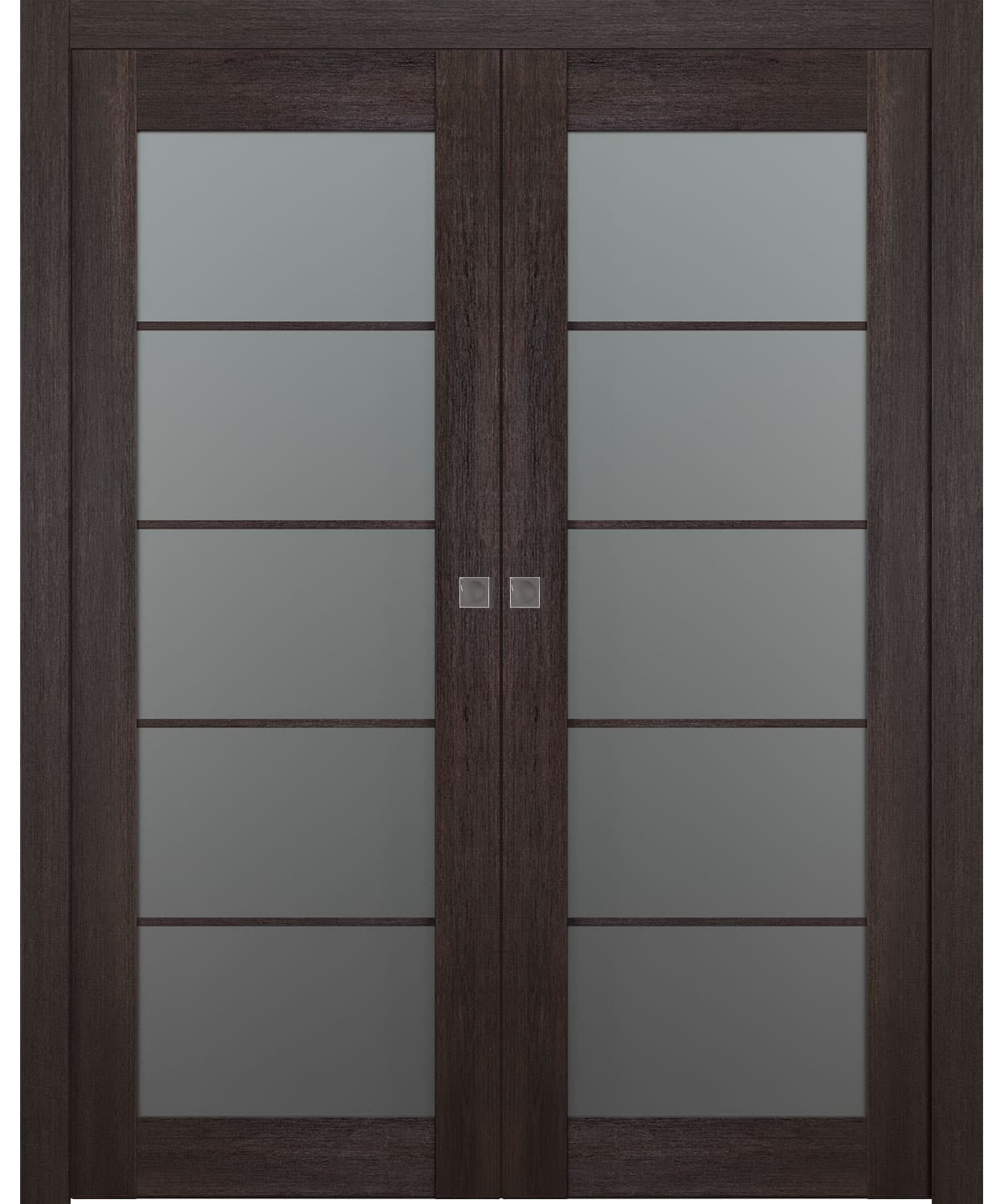 AVON 5 LITE VETRO VERALINGA OAK DOUBLE POCKET BELLDINNI MODERN INTERIOR DOOR - 1