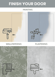 Primed Door Plastering Frameless Belldinni Modern Interior Door - 4