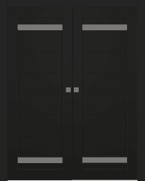 PERLA VETRO BLACK MATTE DOUBLE POCKET BELLDINNI MODERN INTERIOR DOOR - 1