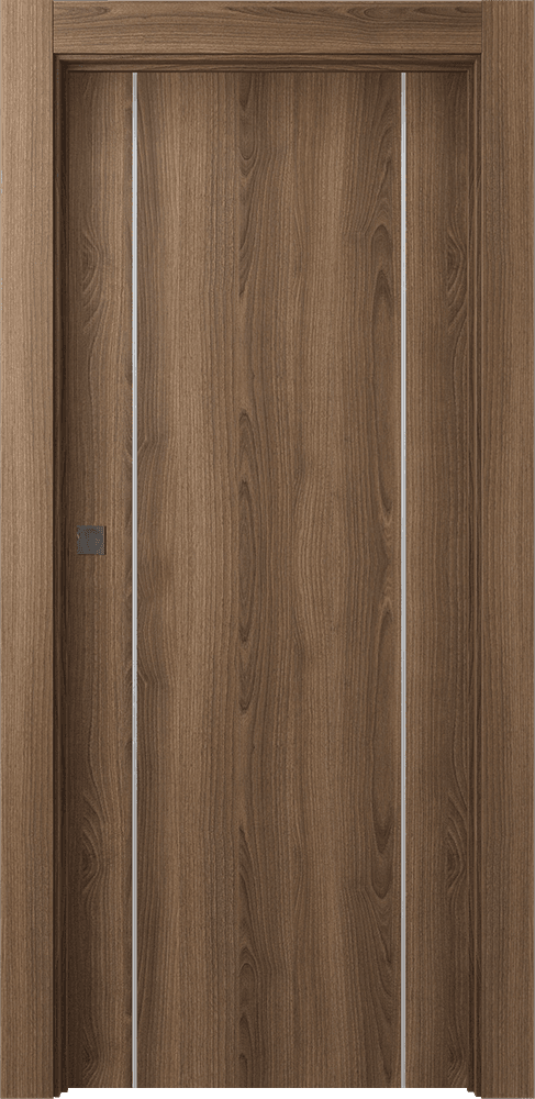 OPTIMA 2U PECAN NUTWOOD POCKET DOORS BELLDINNI MODERN INTERIOR DOOR - 1