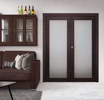 AVANTI 207 VETRO BLACK APRICOT DOUBLE BELLDINNI MODERN INTERIOR DOOR - 2