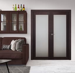 AVANTI 207 VETRO BLACK APRICOT DOUBLE BELLDINNI MODERN INTERIOR DOOR - 2