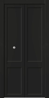 SHAKER 2 PANEL BLACK MATTE DOUBLE BI-FOLD BELLDINNI MODERN INTERIOR DOOR - 1