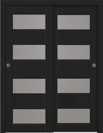 DELLA VETRO BLACK MATTE BYPASS BELLDINNI MODERN INTERIOR DOOR - 1