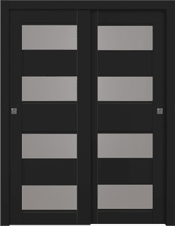 DELLA VETRO BLACK MATTE BYPASS BELLDINNI MODERN INTERIOR DOOR - 1