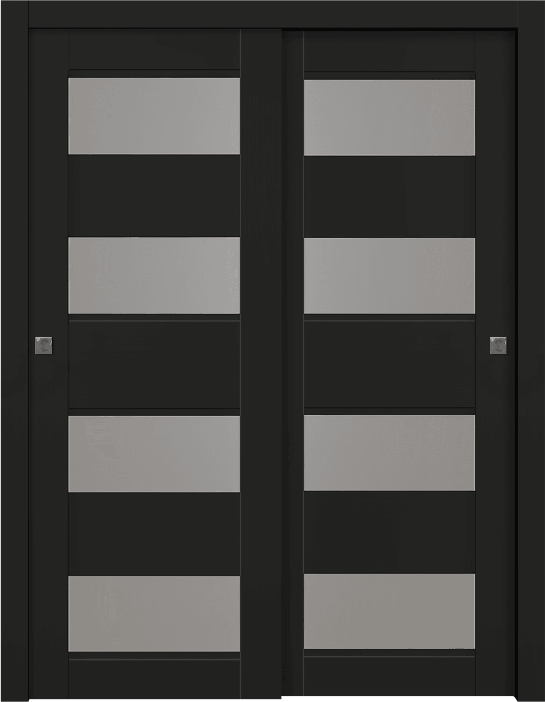 DELLA VETRO BLACK MATTE BYPASS BELLDINNI MODERN INTERIOR DOOR - 1