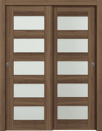 AVON 07-07 VETRO PECAN NUTWOOD BYPASS DOORS BELLDINNI MODERN INTERIOR DOOR - 1