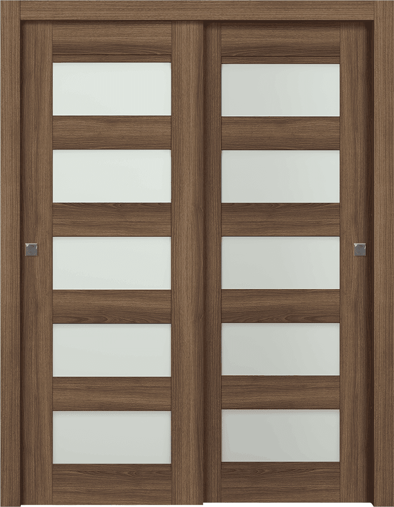 AVON 07-07 VETRO PECAN NUTWOOD BYPASS DOORS BELLDINNI MODERN INTERIOR DOOR - 1
