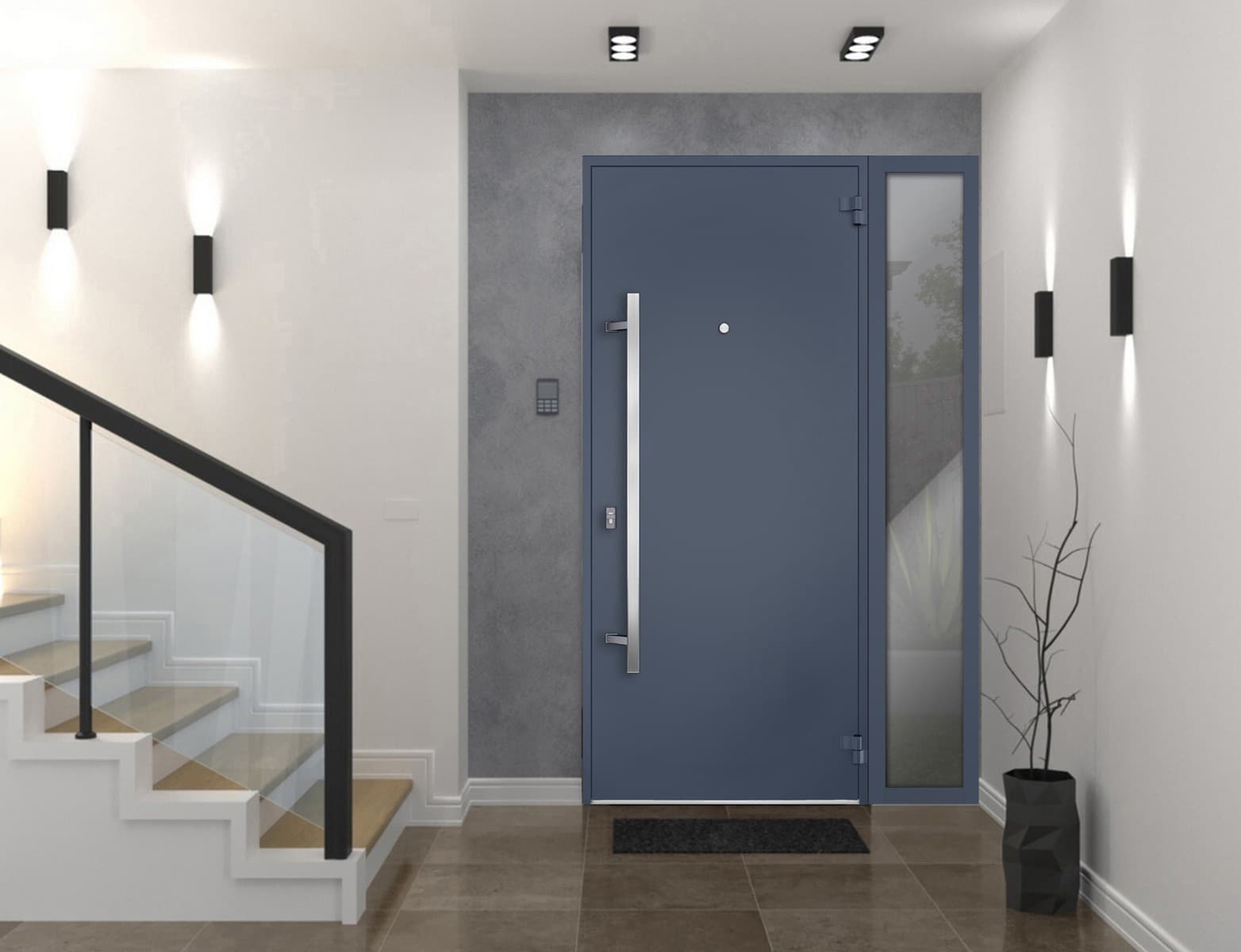 Single Modern Steel Exterior Door Deux 0729 - 8