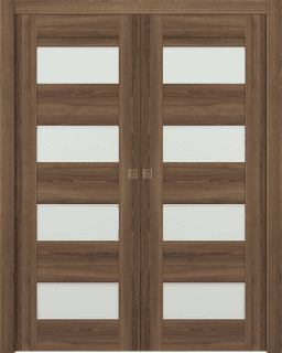 AVON 07-08 VETRO PECAN NUTWOOD DOUBLE POCKET DOORS BELLDINNI MODERN INTERIOR DOOR - 1