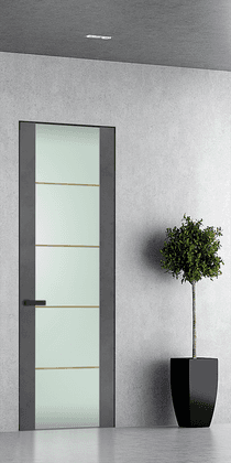 AVON 202 4H GOLD STRIPS VETRO DARK URBAN INVISIBLE METAL FRAME BELLDINNI MODERN INTERIOR DOOR - 1