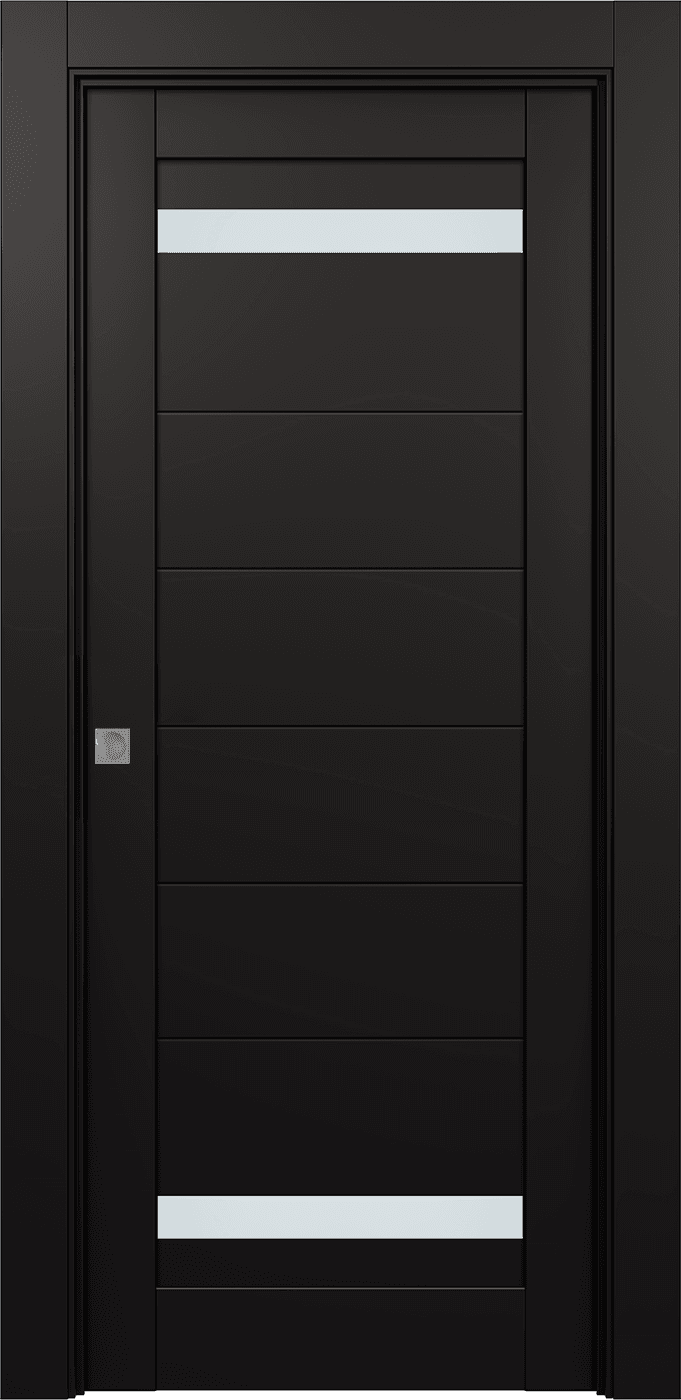PERLA VETRO BLACK MATTE POCKET BELLDINNI MODERN INTERIOR DOOR - 1