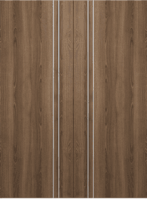 OPTIMA 2V PECAN NUTWOOD DOUBLE BARN DOORS BELLDINNI MODERN INTERIOR DOOR - 2