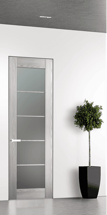 AVON 5 LITE VETRO RIBEIRA ASH INVISIBLE METAL FRAME BELLDINNI MODERN INTERIOR DOOR - 1