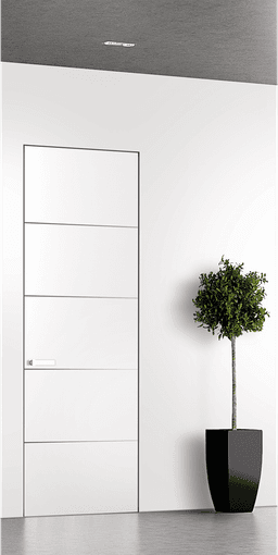 SMART PRO 4H POLAR WHITE DOUBLE INVISIBLE METAL FRAME BELLDINNI MODERN INTERIOR DOOR - 1