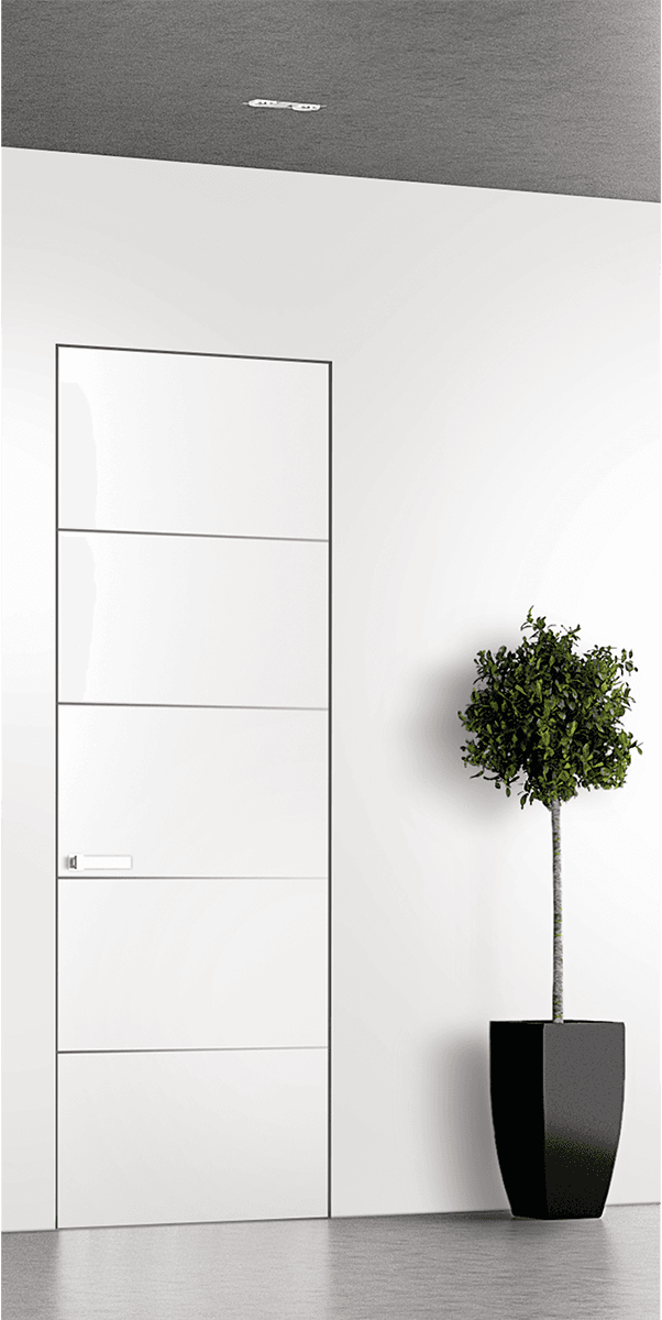 SMART PRO 4H POLAR WHITE DOUBLE INVISIBLE METAL FRAME BELLDINNI MODERN INTERIOR DOOR - 1