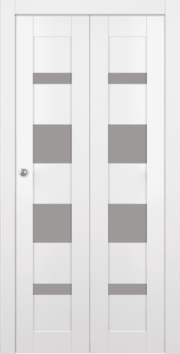 MIRELLA VETRO SNOW WHITE DOUBLE BI-FOLD BELLDINNI MODERN INTERIOR DOOR - 1