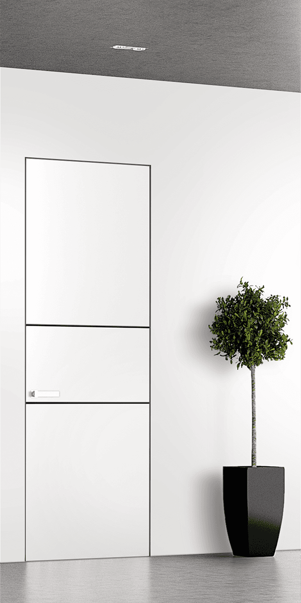 SMART PRO 2H BLACK POLAR WHITE DOUBLE INVISIBLE METAL FRAME BELLDINNI MODERN INTERIOR DOOR - 1