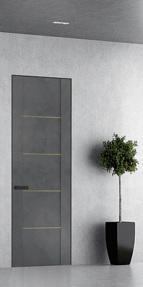 AVON 01 4H GOLD DARK URBAN INVISIBLE METAL FRAME BELLDINNI MODERN INTERIOR DOOR - 1