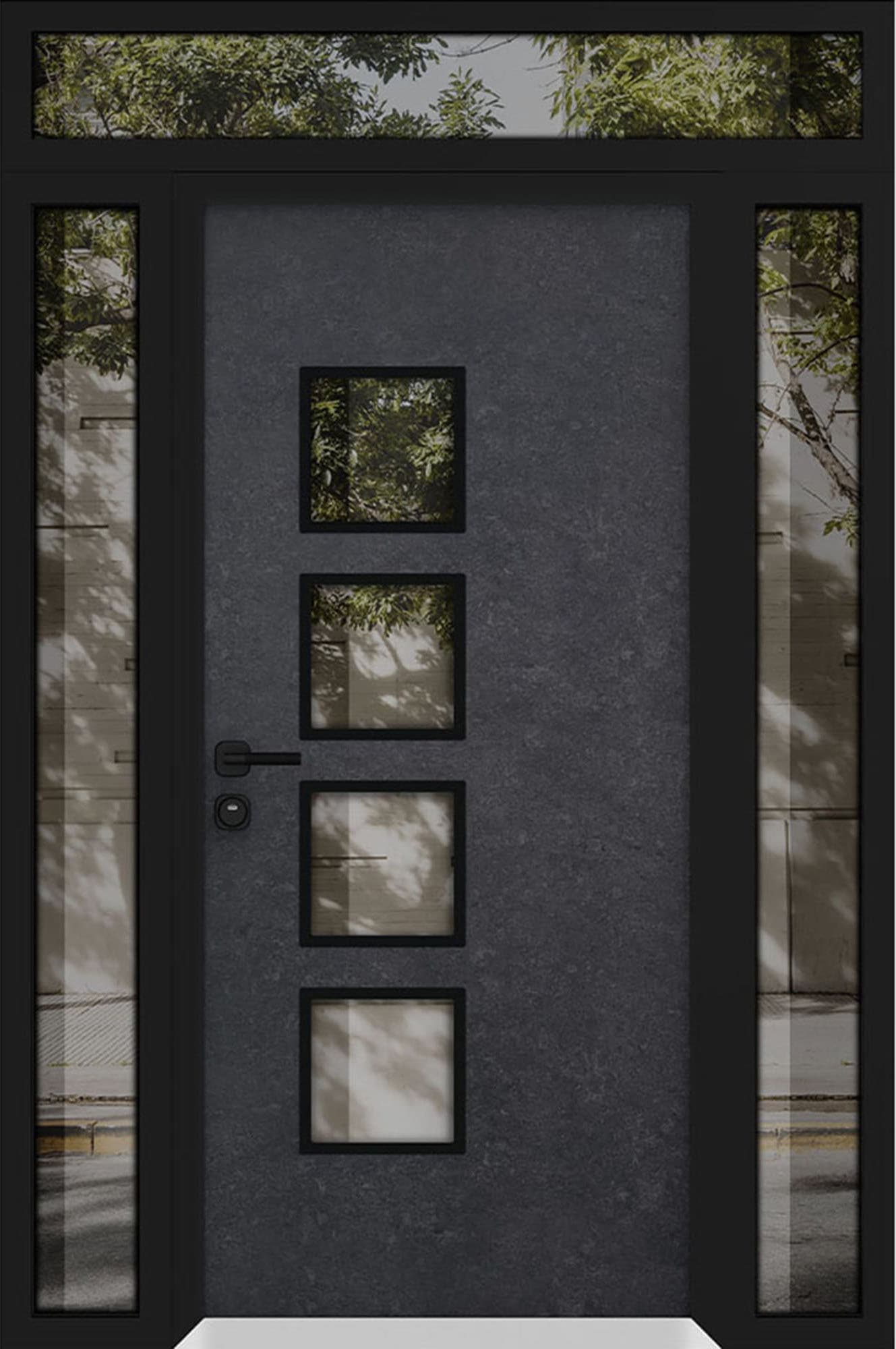 Single metal-aluminum modern exterior door Cynex 6106 - 6