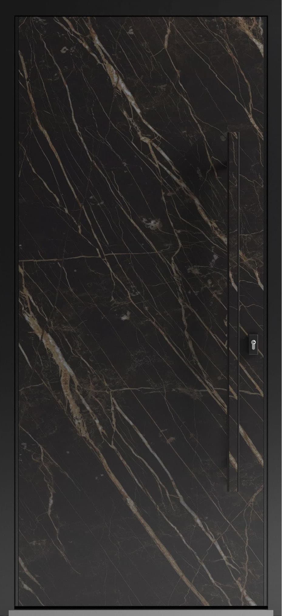 Single metal-aluminum modern exterior door Dekton 0118 - 1