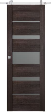 AVON 07-03 VETRO VERALINGA OAK DOUBLE BARN BELLDINNI MODERN INTERIOR DOOR - 1