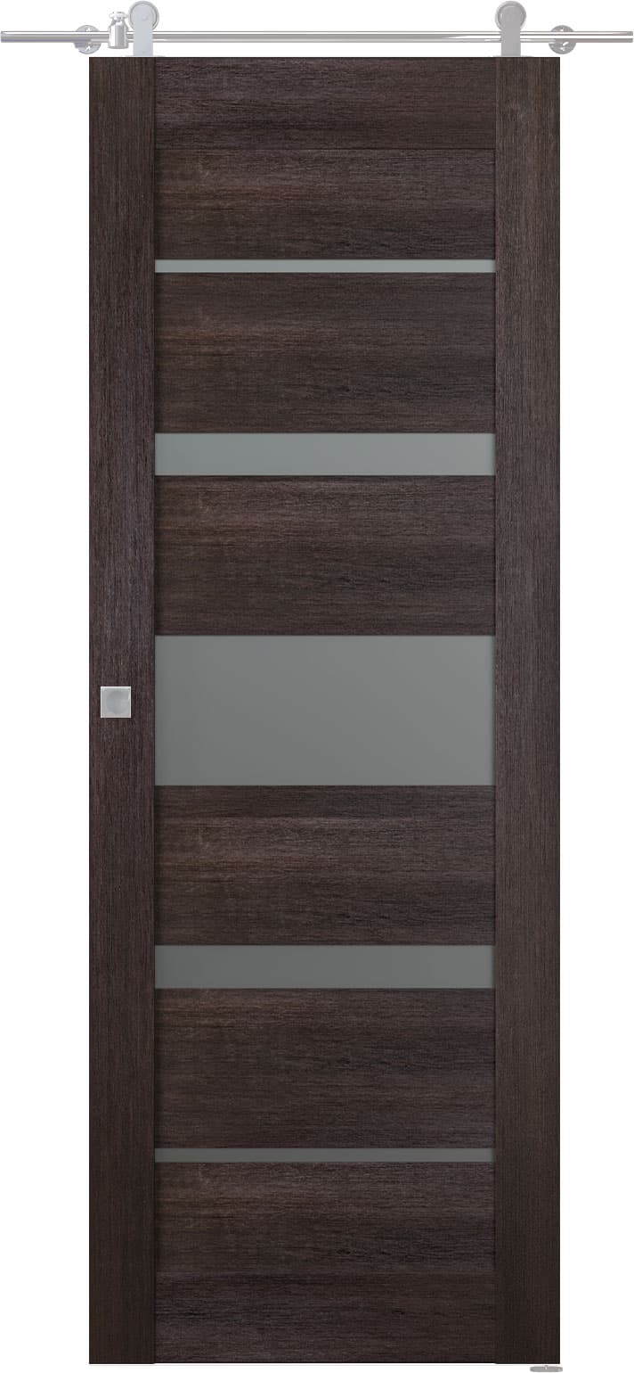 AVON 07-03 VETRO VERALINGA OAK DOUBLE BARN BELLDINNI MODERN INTERIOR DOOR - 1