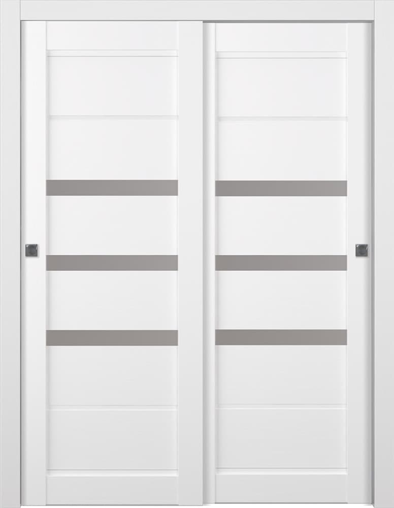 RITA VETRO BIANCO NOBLE BYPASS BELLDINNI MODERN INTERIOR DOOR - 1