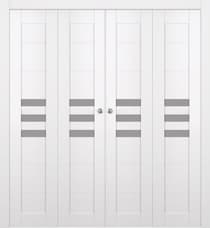 DOME VETRO SNOW WHITE DOUBLE BI-FOLD BELLDINNI MODERN INTERIOR DOOR - 1