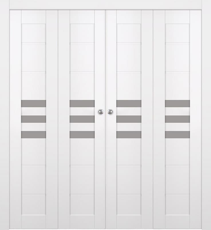 DOME VETRO SNOW WHITE DOUBLE BI-FOLD BELLDINNI MODERN INTERIOR DOOR - 1