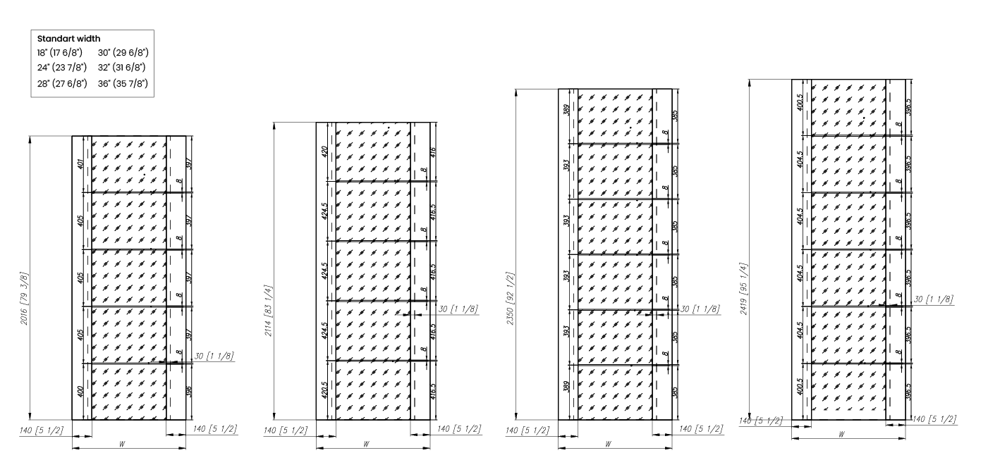 AVON 202 4H VETRO LOIRE ASH SLAB DOORS BELLDINNI MODERN INTERIOR DOOR - 2