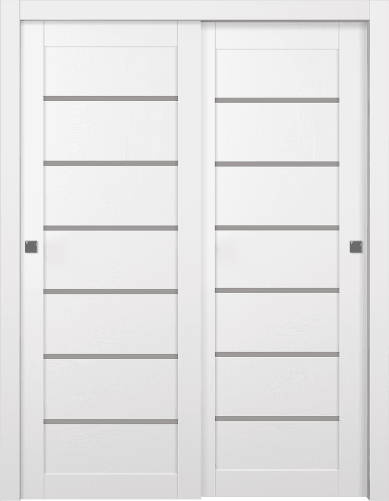 ALBA SNOW WHITE BYPASS BELLDINNI MODERN INTERIOR DOOR - 1