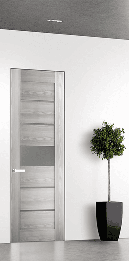 AVON 07-06 VETRO RIBEIRA ASH DOUBLE INVISIBLE METAL FRAME BELLDINNI MODERN INTERIOR DOOR - 1