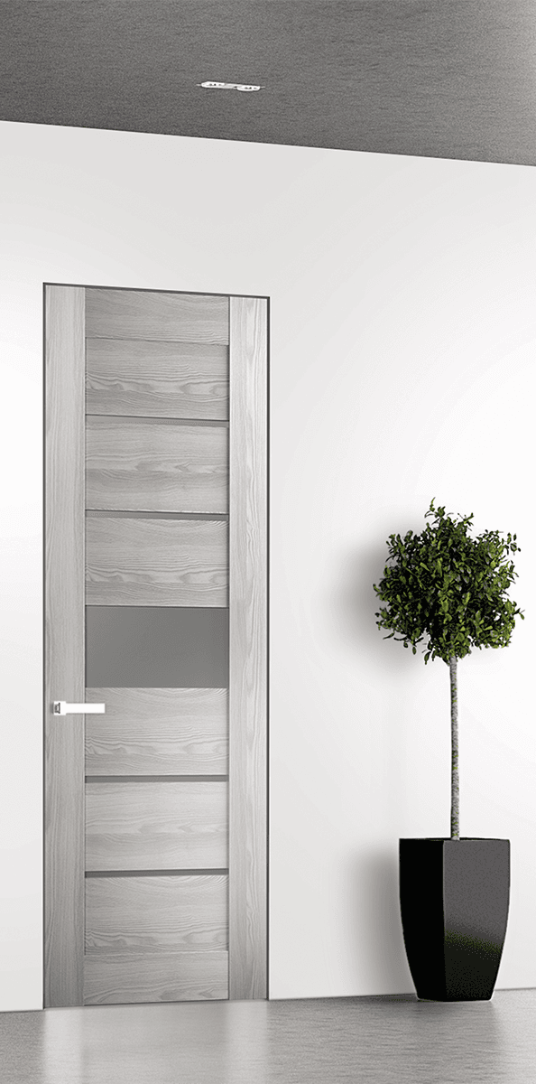 AVON 07-06 VETRO RIBEIRA ASH DOUBLE INVISIBLE METAL FRAME BELLDINNI MODERN INTERIOR DOOR - 1