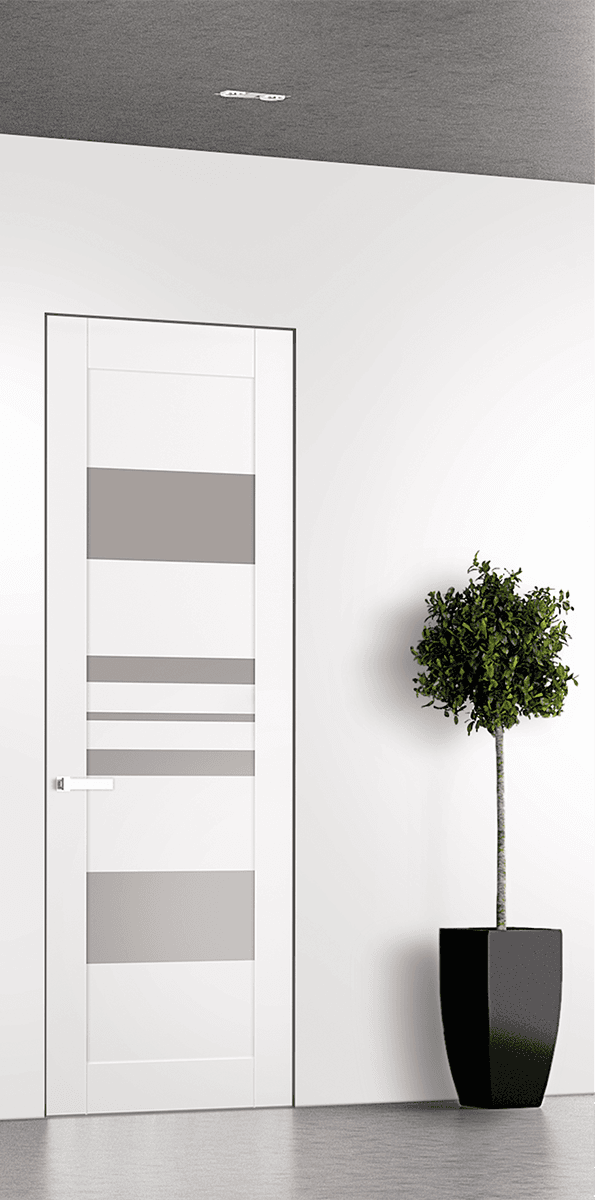 ROMI VETRO SNOW WHITE INVISIBLE METAL FRAME BELLDINNI MODERN INTERIOR DOOR - 1