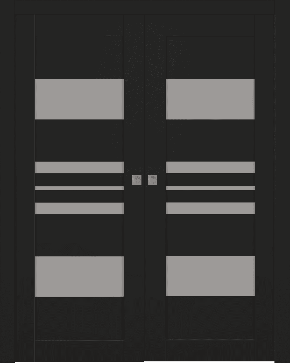 ROMI VETRO BLACK MATTE DOUBLE POCKET BELLDINNI MODERN INTERIOR DOOR - 1