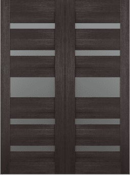AVON 07-05 VETRO VERALINGA OAK DOUBLE BARN BELLDINNI MODERN INTERIOR DOOR - 2