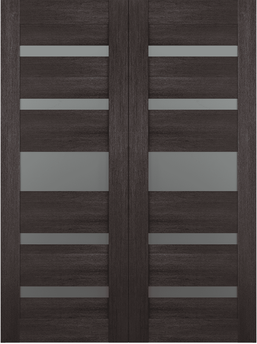 AVON 07-05 VETRO VERALINGA OAK DOUBLE BARN BELLDINNI MODERN INTERIOR DOOR - 2